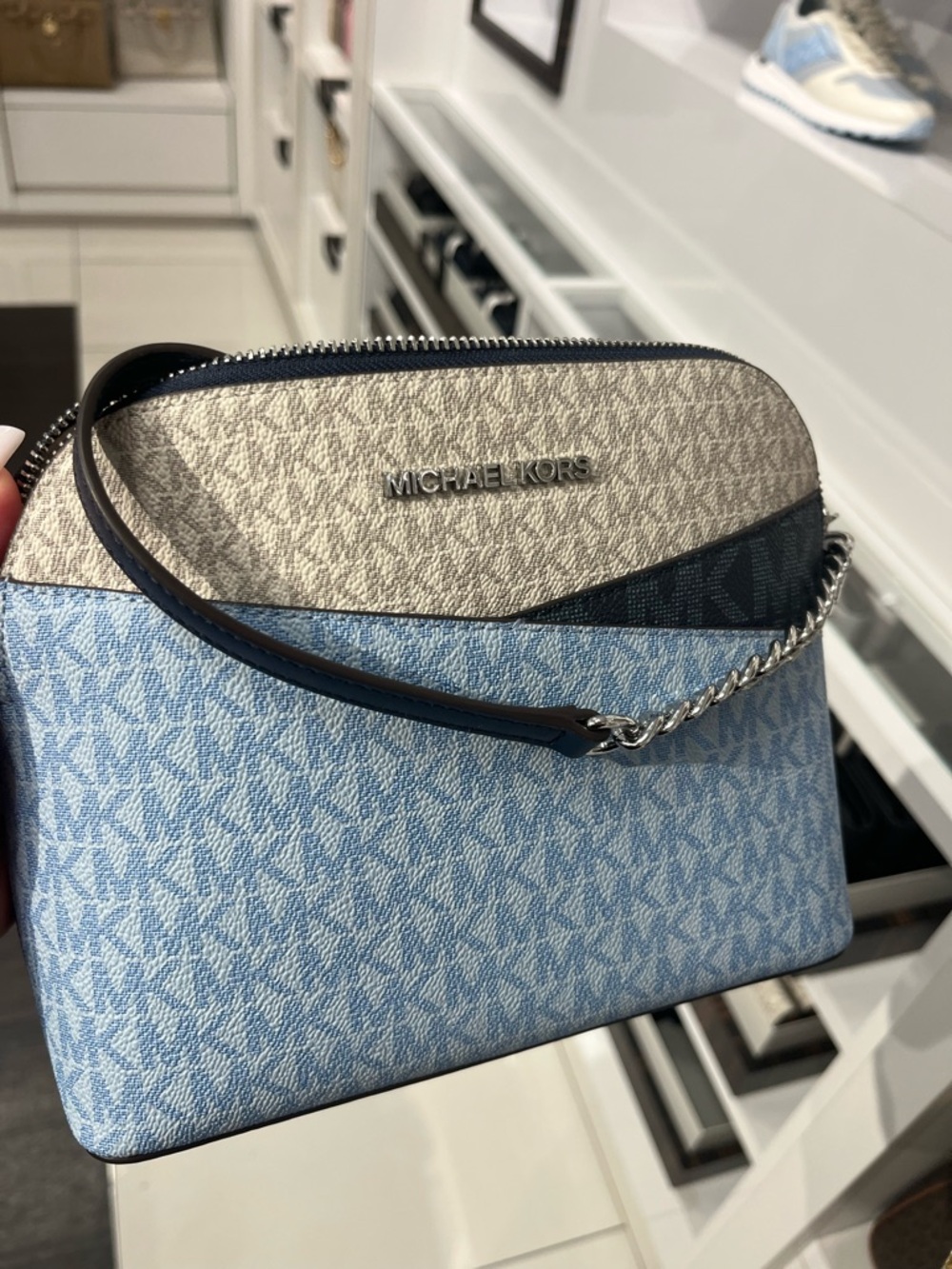 Michael Kors Pale Ocean Multi MD Dome Crossbody Bag